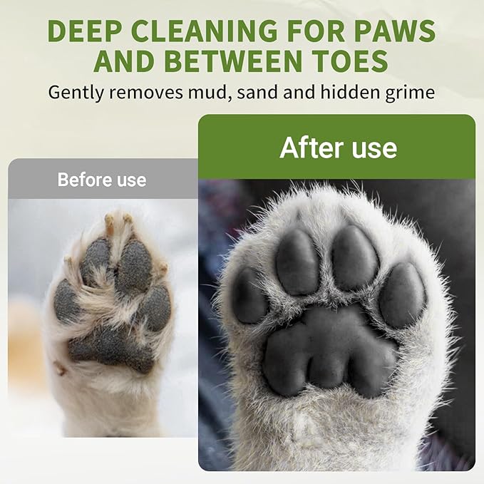 Pet Paw Cleaner for Dogs(5.0 fl oz)- No-Rinse Foam Pet Paw Washer with Silicone Brush Head for Puppy, Small, Medium,Large Dogs and XL Breed,Clean Muddy Paws,PH Balanced Foaming Dog Foot Washer