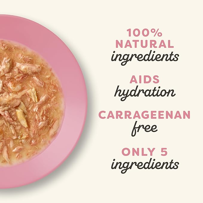 Applaws Natural Wet Cat Food, Made with Limited and Natural Ingredients, High Protein with No Artificial Additives or Fillers, Tuna Fillet & Shrimp in Gravy (24 x 2.47 oz Cans)