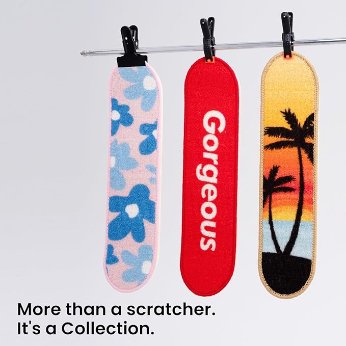 Wall Mounted Cat Scratching Board Skateboard Style (24"x6") - Reusable Wooden Board + Replaceable Cat Scratcher Map with Mounted Setup