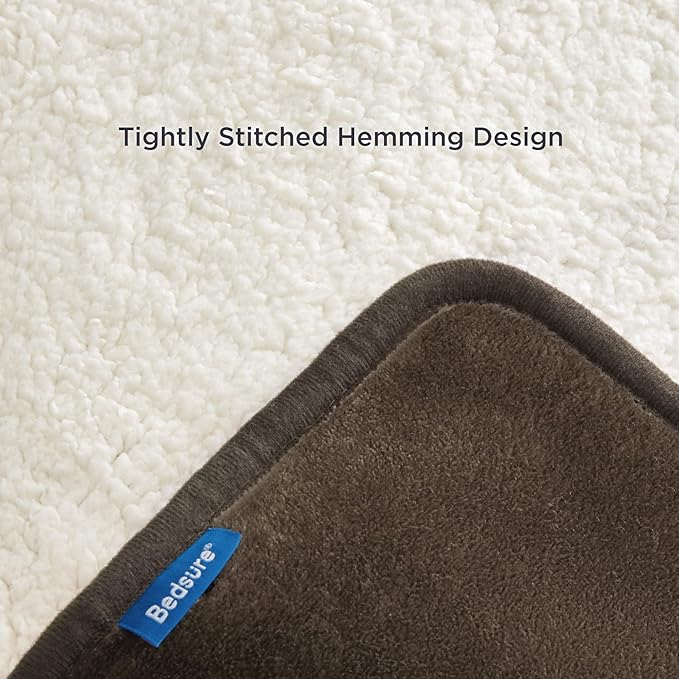 Bedsure Waterproof Dog Blankets for Large Dogs - Large Cat Blanket Washable for Couch Protection, Sherpa Fleece Puppy Blanket, Soft Plush Reversible Throw Furniture Protector, 40x50, Coffee Brown