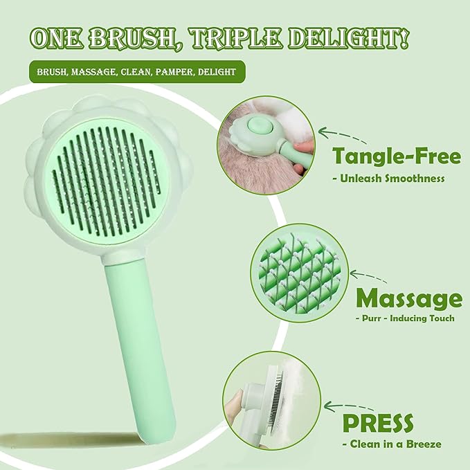 3PCS Cat Grooming Kit, Nail Clipper Trimmer and Nail File, Brush for Shedding, Comb for Long Haired Cats, Pet Supplies and Essentials, Gifts for Cat Lover