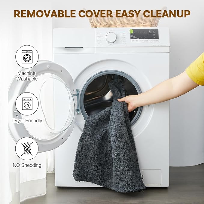 Self Warming Cat Bed Self Heating Pad 24 x 18 inch Thermal Pet mat for Indoor Outdoor Pets Double Filled Cat Mat with Washable Removable Cover Non-Slip Bottom (Dark Gray)