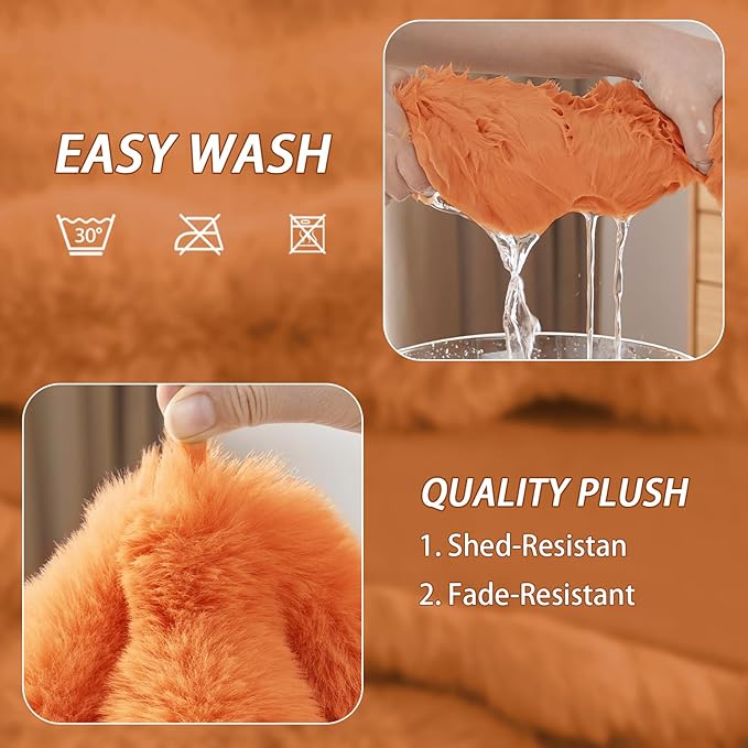 Cat Blanket for Indoor Cats Ultra Soft Plush Faux Fur Kitten Blankets Washable Reversible Pet Throw Protector for Couch Furniture 21"X 18" Orange