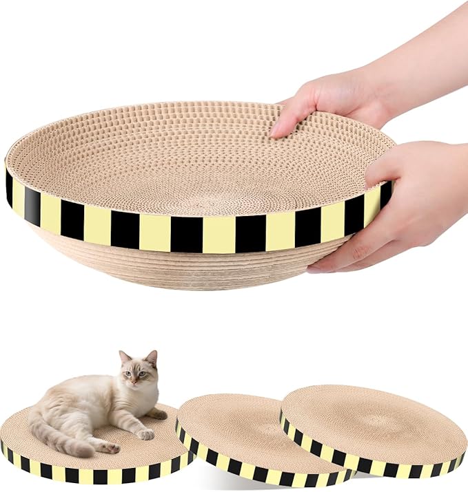 3 Pack Cat Scratcher Pad, Replacement Cardboard Cat Scratcher Pad, Relieves Stress, Supports Pet Behaviors, 3 Count