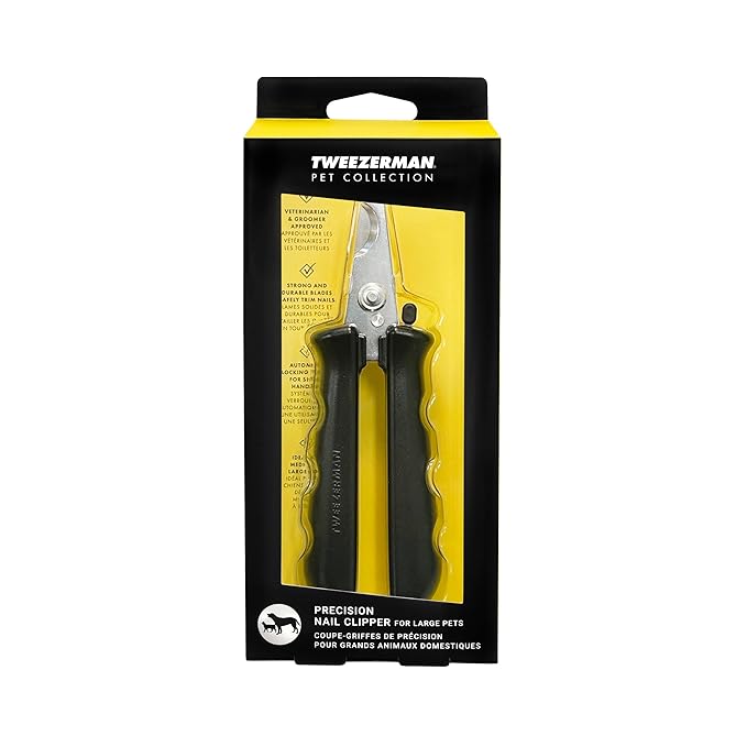 Tweezerman Large Nail Clippers for Dogs & Cats, Manual Professional Cat & Dog Nail Trimmer with Ergonomic Handle