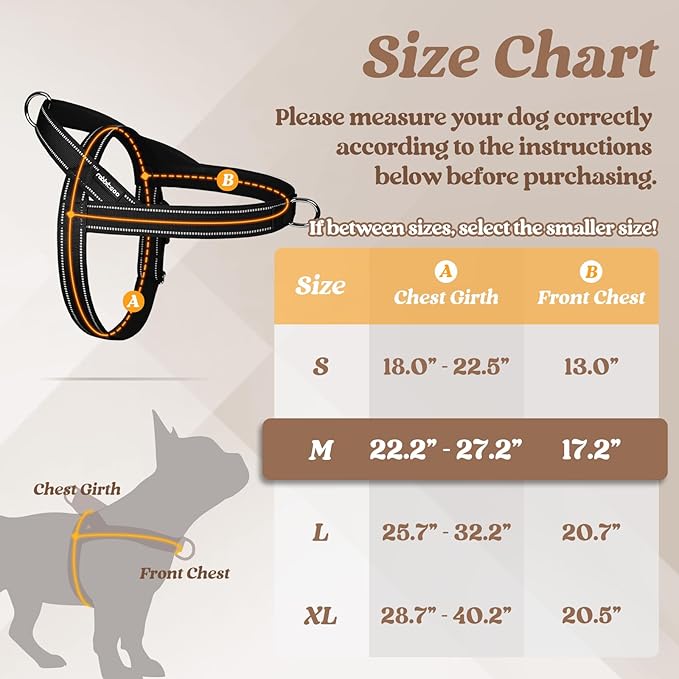 rabbitgoo Dog Harness No Pull, Quick Fit for Medium Sized Dog with Soft Padded Handle, Chest Adjustable Reflective Pet Vest, No Choke Escape Proof for Walking Training, Blue M