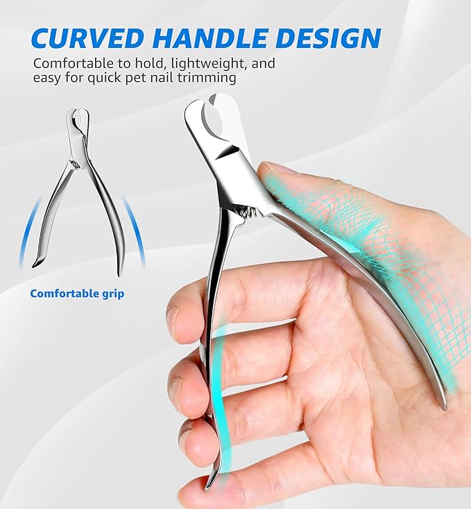 Pet Nail Clippers for Cats & Small Medium Dogs Puppies, Cat Nail Trimmer with All-Steel Material, Extra-Sharp Durable Blades, Ergonomic Handle, Professional Grooming Tool with Free Nail File