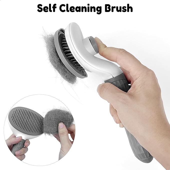 Cat Brush Dog Hair Brush for Shedding, Self Cleaning Pet Grooming Brush, Skin Friendly Grooming Tool, Pet Hair Removal Comb Suitable for Dog Cat and Rabbit
