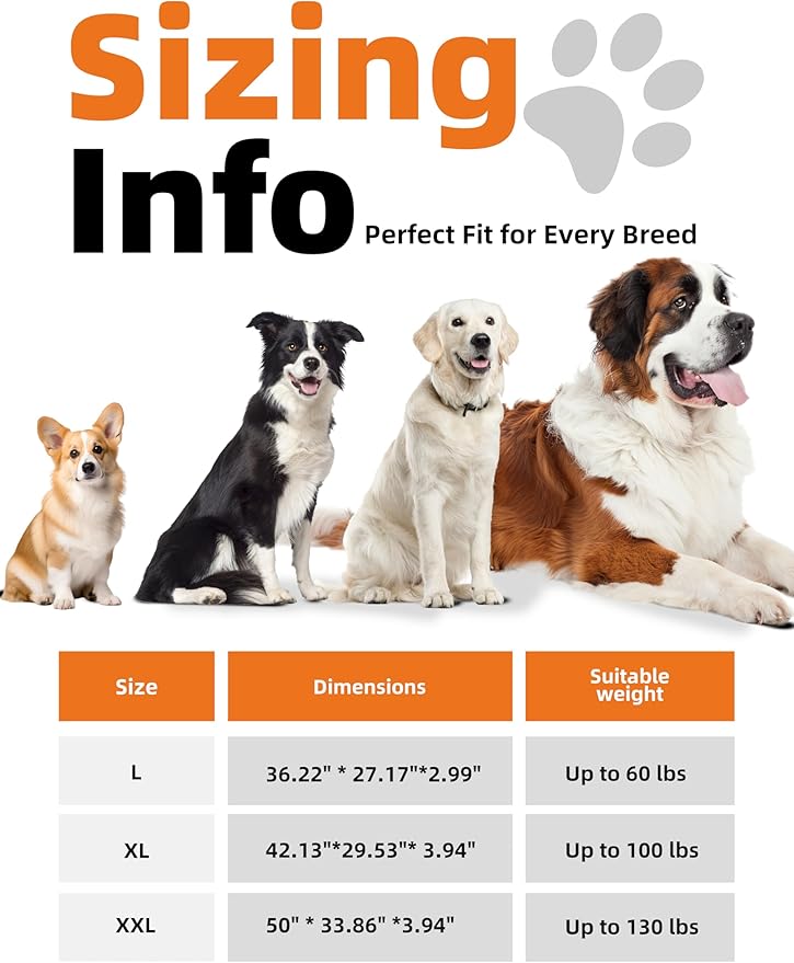 Sytopia 42" Indestructible Dog Bed Extra Large Sized Dog, Chew Proof Waterproof Pet Bed, Washable, Orthopedic, Outdoor Crate Pad, Supports up to 100 lbs, Caramel