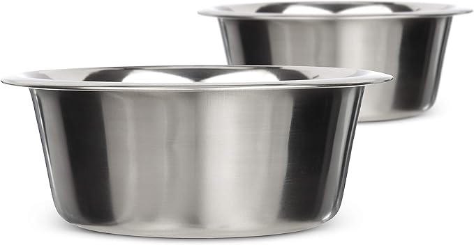 Neater Pet Brands 3.5 Cup (28 oz.) Stainless Steel Dog Bowls, Set of 2 Neater Feeder Replacement Bowls (Medium Deluxe Model), Dog Food Bowl & Water Bowl, Dishwasher Safe Metal Dish for Medium Dogs
