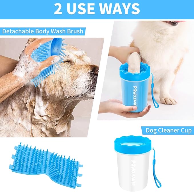 Dog Paw Cleaner, Dog Paw Washer, Paw Muddy Paw Cleaner, Pet Foot Cleaner for Small Medium Large Breed Dogs/Cats (with 3 absorbent towel)