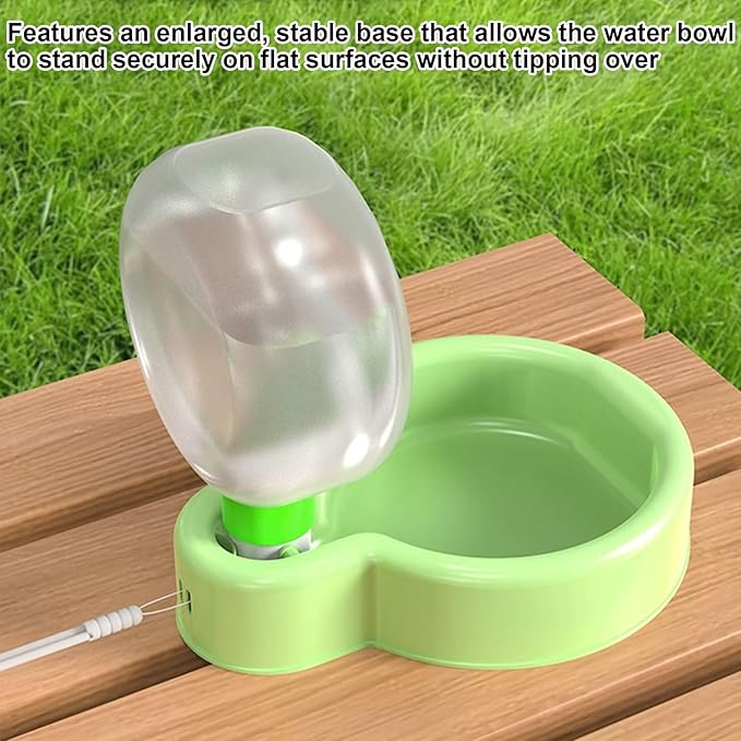Portable Dog Water Bottle Dispenser, 17oz Dog Outdoor Water Bottle Bowl Foldable Pet Travel Eating Drinking Bottle Bowl (Green, 16.9oz)