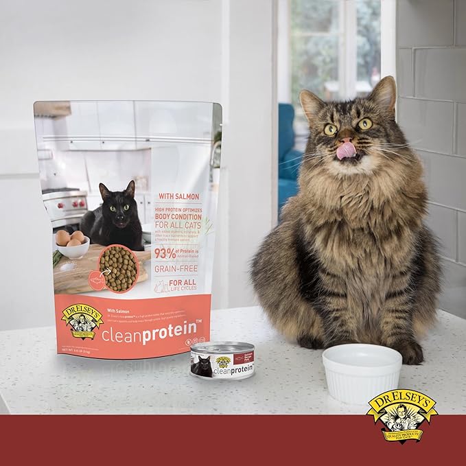 Dr. Elsey's cleanprotein Salmon Recipe Wet Cat Food, Pate 5.3 oz cans (Pack of 24)