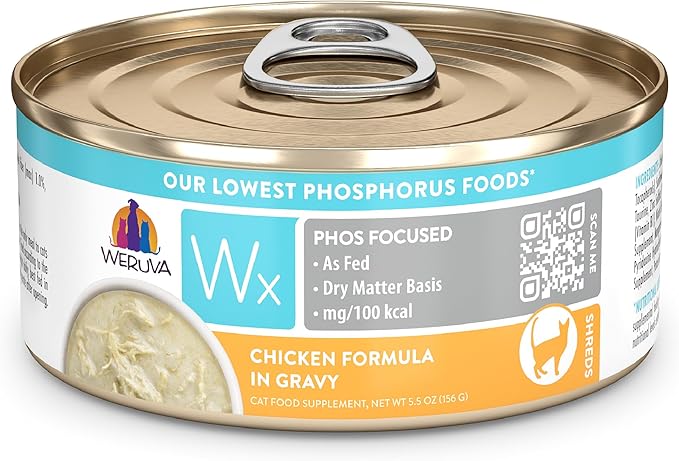 Weruva Wx Phos Focused Chicken Formula in Gravy 5.5oz Can, Pack of 8