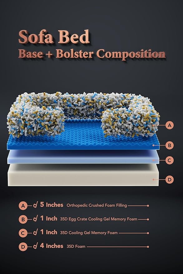 NOAH & PAW Large Dog Bed, 35x25x11 Inch, Orthopedic Dog Beds, Eggshell Memory Foam Infused with Cooling Gel, Inner Cover, Waterproof, Machine Washable (Velvet Sofa Collection)