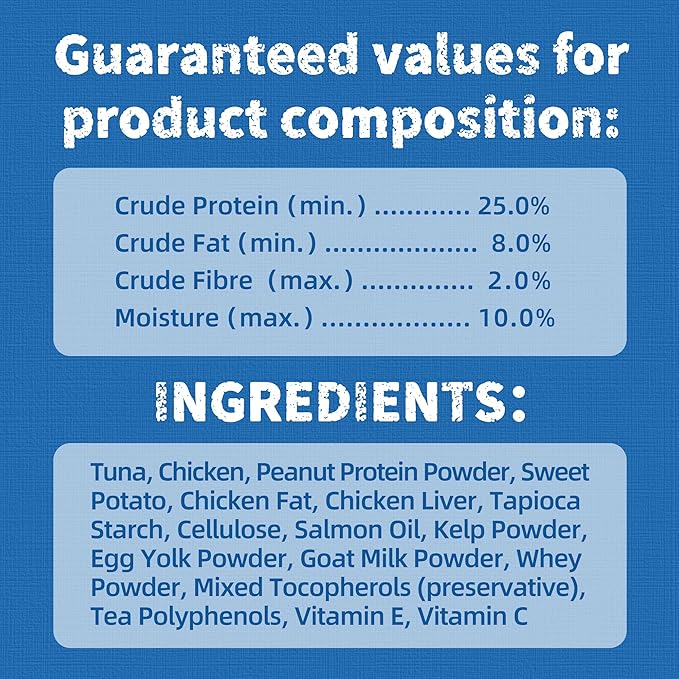 Just Try 16 OZ Tuna Cat Treats for Indoor Cats Training Treats with Real Tuna Omega-3 for Cats Joint Support & Skin Coat Health & Dental Care
