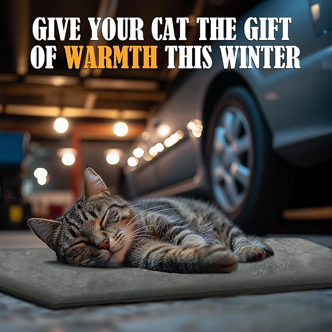 PETNF Outdoor Cat Heating Pad - Safe Waterproof Electric Warming Mat for Feral Cats, Fits Cat House Outside, 28"X16"
