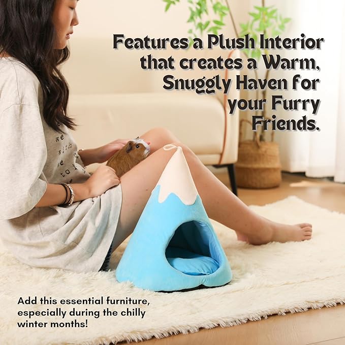 Guinea Pig Fleece Tunnel House – Soft Cozy Cone Hideout Bed for Guinea Pigs, Chinchillas, Rats, Hedgehogs – Small Animal House by The Kozko Hut