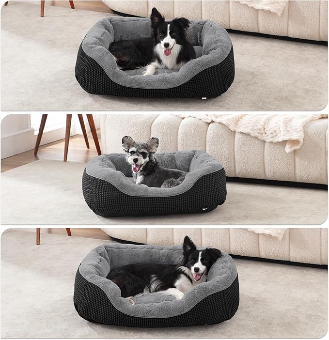 INVENHO Dog Bed Medium Size, Orthopedic Warming Soft Calming Sleeping Durable with Anti-Slip Bottom