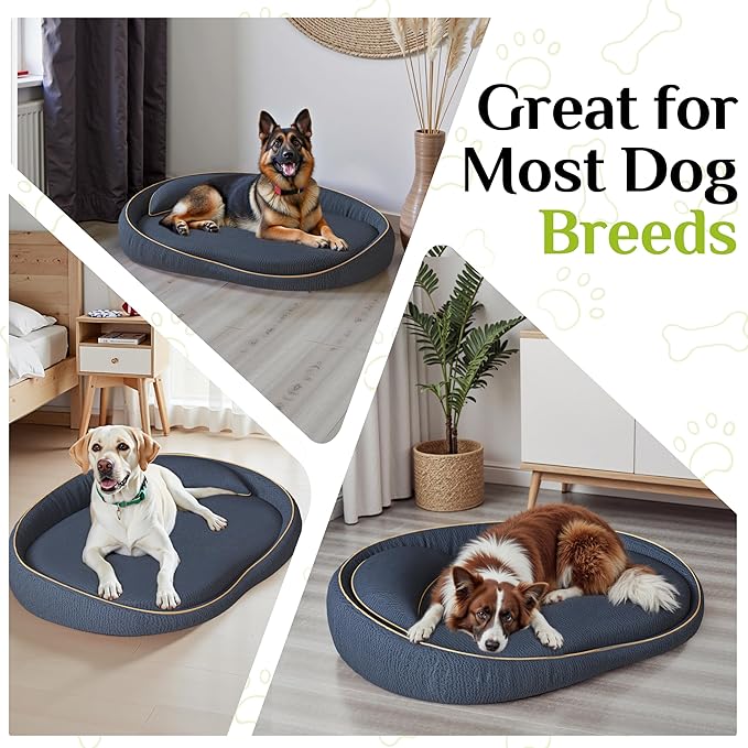 Orthopedic Dog Beds for Extra Large Dogs, High-Density Foam Support Pet Bed with Extra Pillows, Non-Slip Bottom Large Dog Couch Bed with Washable Removable Cover