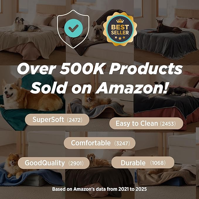 Bedsure Waterproof Dog Blankets for Small Dogs - Small Cat Blanket Washable for Couch Protection, Sherpa Fleece Puppy Blanket, Soft Plush Reversible Throw Furniture Protector, 25"X35", Grey