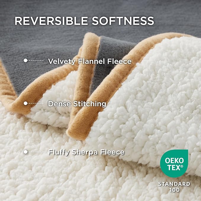 Bedsure Waterproof Dog Blankets for Medium Dogs Washable - Medium Cat Blanket for Couch Protection, Sherpa Fleece Puppy Blanket, Soft Plush Reversible Throw Furniture Protector, 30"X40", Grey