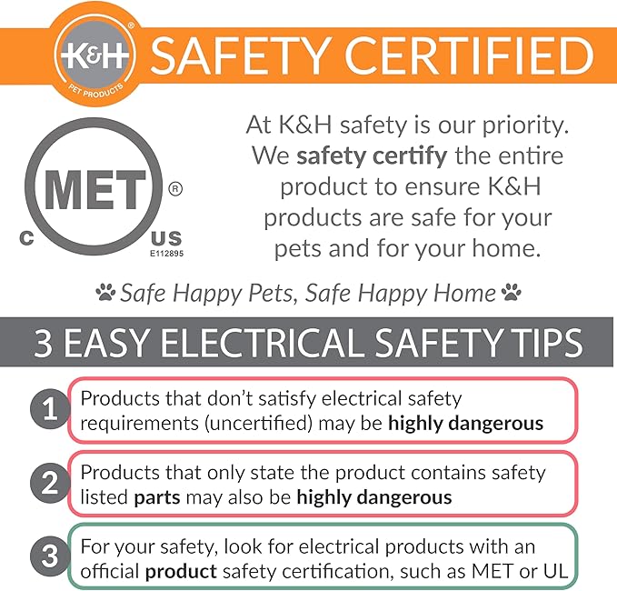 K&H Pet Products Thermo-Kitty Bed Heated Cat Beds for Indoor Cats & Dogs, Calming Warming Pillow Pet Bed, Machine Washable, Removable Heater, Safety Listed - Small 16" Round Mocha/Tan