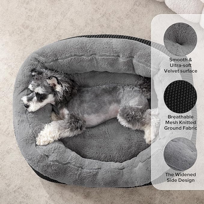 INVENHO Small Dog Bed Washable Orthopedic Calming Warming Durable Pet Bed with Anti-Slip Bottom