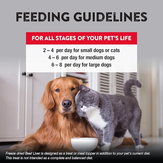 Northwest Naturals Raw Rewards Freeze-Dried Beef Liver Treats for Dogs and Cats - Bite-Sized Pieces - Healthy, 1 Ingredient, Human Grade Pet Food, All Natural, Proudly Made in USA, 10 Oz