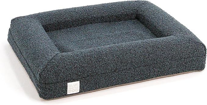 Luxury Boucle Orthopedic Memory Foam Dog Bed with Waterproof Liner and Machine Washable Cover with YKK Zippers (Small, 29" L x 23" W x 6" Th, Ocean Blue)