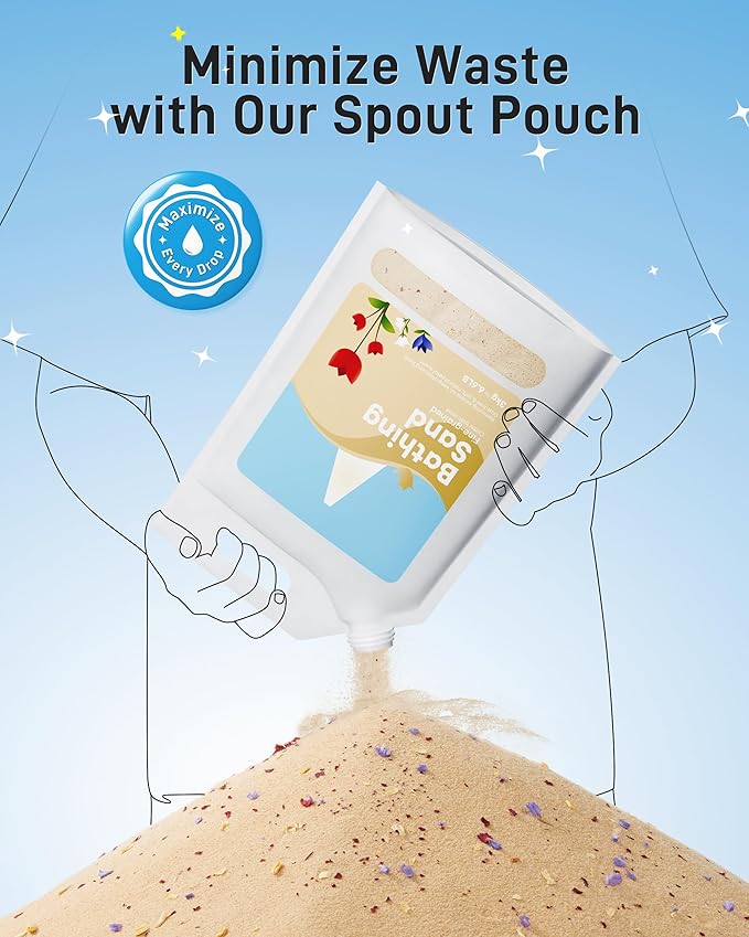 BUCATSTATE Hamster Sand, No-Dust 6.6LB Chinchilla Dust Bath with Pour Spout, 100% Natural Desert Bathing Sand for Syrian Hamster Gerbil Rat Mice Small Animals (Flower Smell)