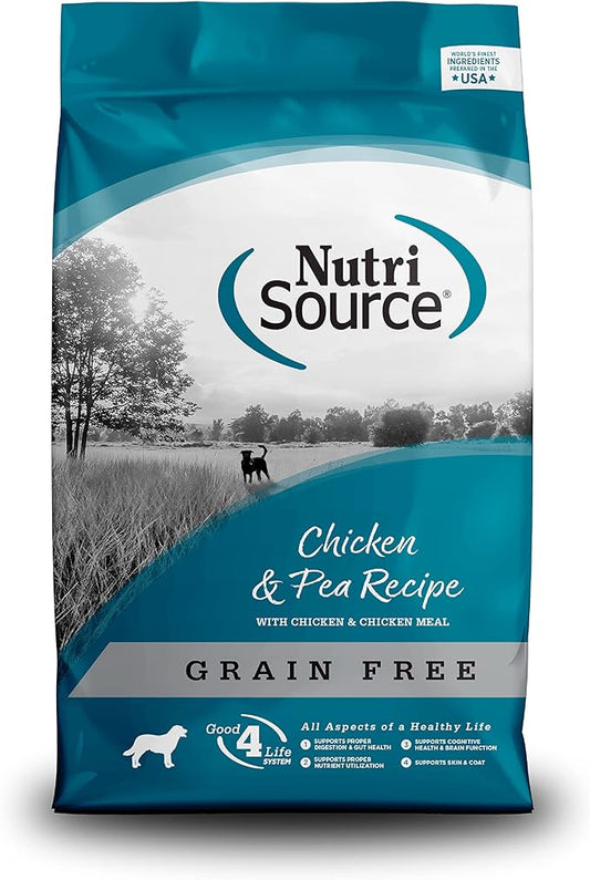 NutriSource Tuffy's Pet Food NutriSource Grain Free Dog Food, 30 Pound, Chicken & Pea