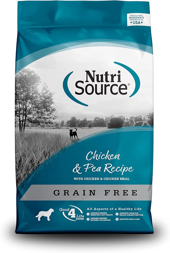 NutriSource Tuffy's Pet Food NutriSource Grain Free Dog Food, 30 Pound, Chicken & Pea