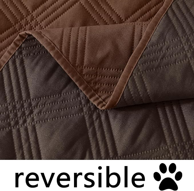 hyha Waterproof Dog Blanket, Reversible Pet Bed Blanket, Soft Sofa Couch Cover for Dogs Washable, Waterproof Pet Couch Covers for Sofa Puppy Cats Furniture Protector(52"x82", Brown/Chocolate)