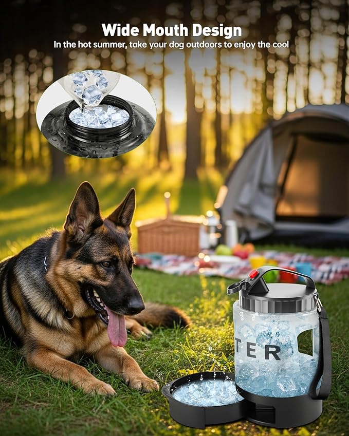 Portable Dog Water Bottle Bowl - 77 oz Travel Water Bowl Dispenser for Dogs Leak Proof, Suitable for Large Pet Drinking, A Must Have for Outdoor, Camping, Walking, Beach, Hunting, and Other Scenes