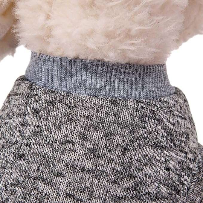 Dog Sweater, Dog Sweaters for Small Dogs, 2, 3 Pack Warm Soft Pet Clothes for Puppy, Medium Large Cat, Dogs Girl or Boy, Dog Shirt for Winter Christmas (Coat Grey+Navy, XX-Small)