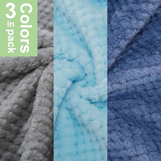 Dog Sweater, 3 Pack Dog Sweaters for Small Medium Dogs or Cat, Warm Soft Flannel Pet Clothes for Dogs Girl or Boy, Dog Shirt Coat Jacket (X-Large, Grey+Navy+Sky Blue)