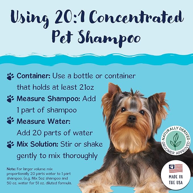 Bobbi Panter Dog Shampoo - Made in USA - All Natural Formula for Heavy Duty Deodorizing & Degreasing - Concentrated 25:1 for Professional Groomers - Fresh Clean Scent, 13 Oz (Case of 12)