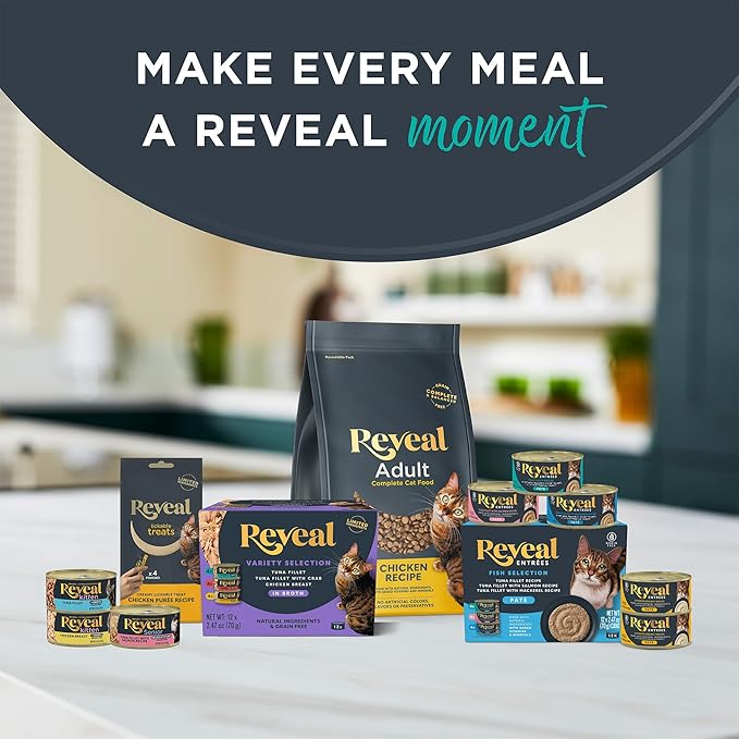 Reveal - Grain Free | Wet Canned Cat Food | 2.47oz - 24 Pack - Premium Nutrition, 100% Natural, No Additives, and Limited Ingredients (Tuna with Salmon in Broth)