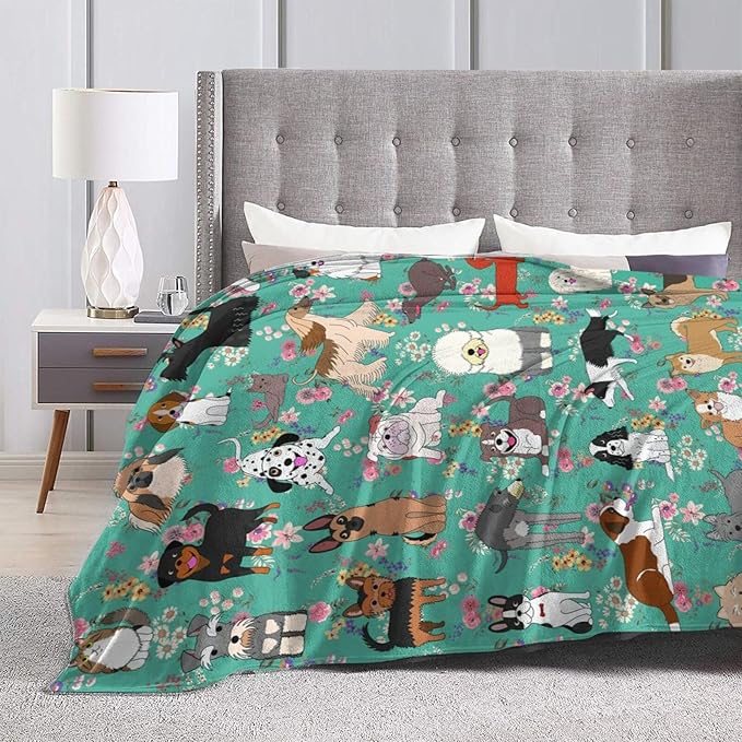 Dog Gifts Blanket 50"X40" Bed Throw Blanket Soft Lightweight Cozy Warm Blankets for Kids Teens Men Women
