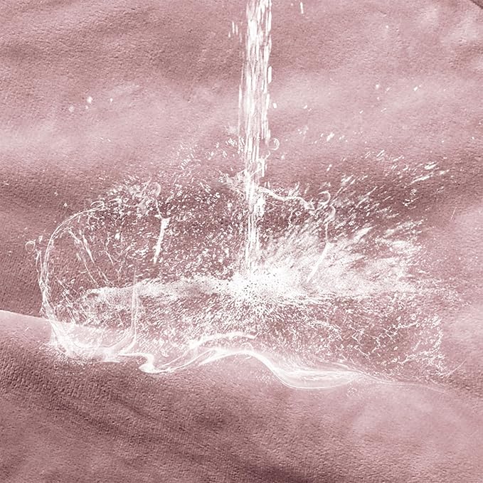 Waterproof Blanket 40"x60" for Adults, Reversible Waterproof Bed Cover for Dogs Cats Pets, Soft Leakproof Blanket for Bed Couch Sofa Furniture Protector, Dusty Pink/Off White