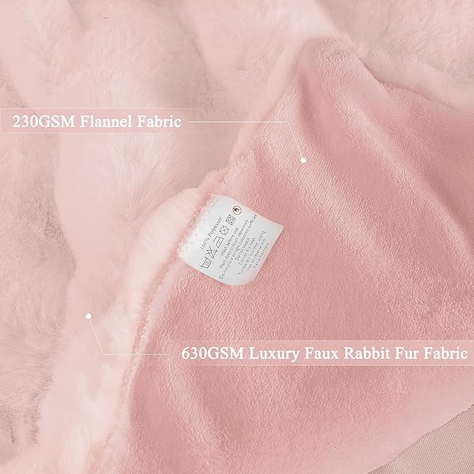 Pink Cozy Faux Fur Twin Blanket for Living Room Bedroom 60x80 Thick Ultra Soft Fuzzy Throw Blanket Fluffy Furry Bed Comforter Home Gifts 860 GSM