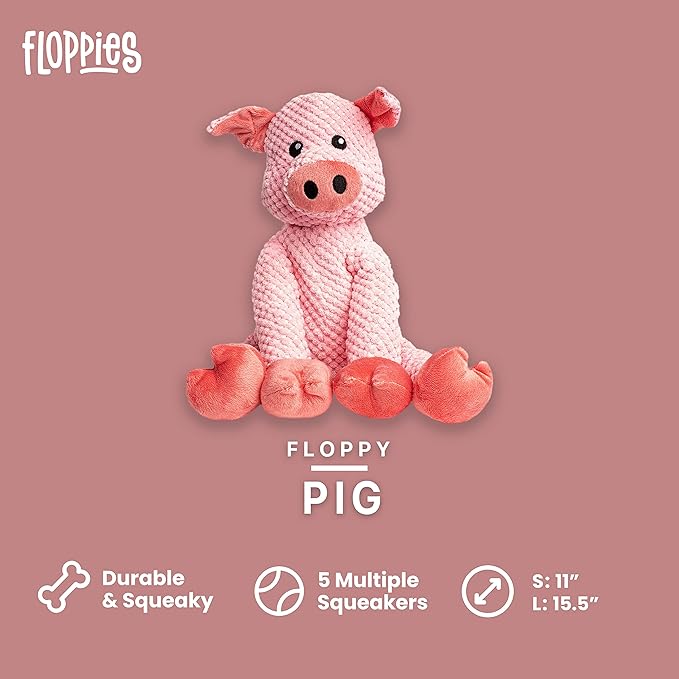 fabdog, inc. Floppy Pig Dog Toys (Large), Small Breeds