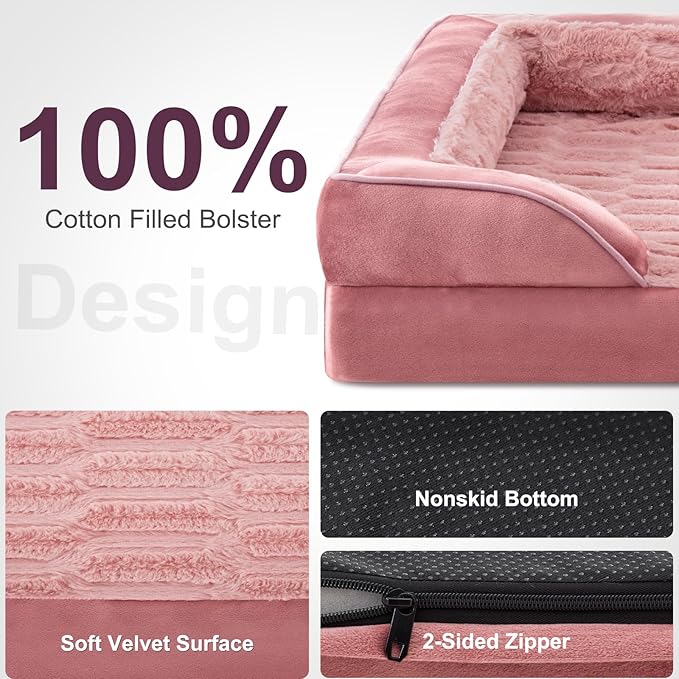 FURTIME Orthopedic Dog Beds - Waterproof Ultra Comfy Supportive Foam Pet Couch with Removable Washable Cover, Egg Foam, Nonskid Bottom