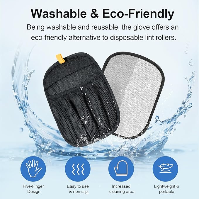 Pet Hair Removal Glove for Cats & Dogs, Upgraded Five-Finger Electrostatic Pet Hair Gloves, Reusable Magic Brush Pet Hair Remover Tool for Laundry, Couch, Carpet, Car Seat