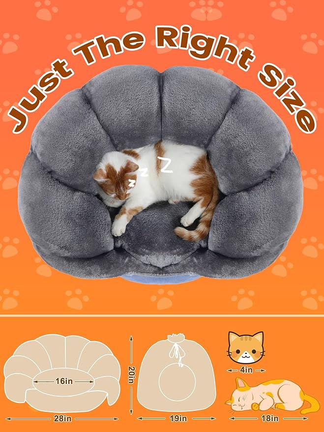 Rywell Heated Cat Bed, Large Versatile Heated Cat Bed Indoor,Soft & Cozy for All Seasons, Always Perfect Temperature with Overheat Protection Pet Bed for Cats & Small Dogs
