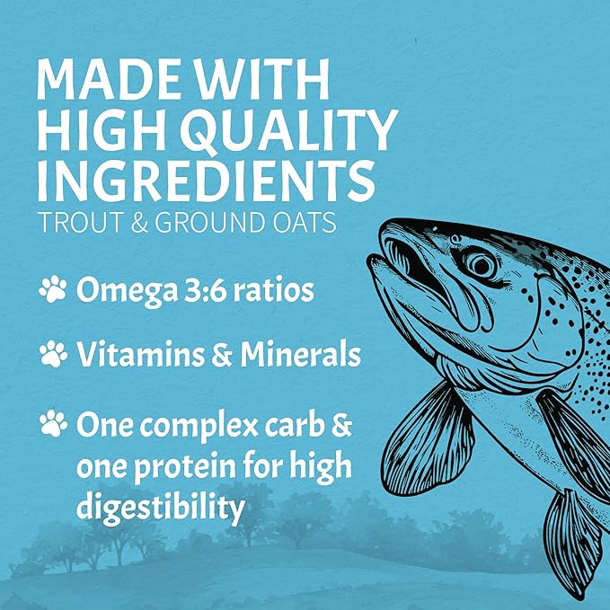 Canine Caviar - Special Needs: Trout & Whole Ground Oats, Alkaline Dry Dog Food, Limited Ingredients, Gluten-Free, Based on Science & Research, Veterinary Alternative Diet (22 Pound Bag)