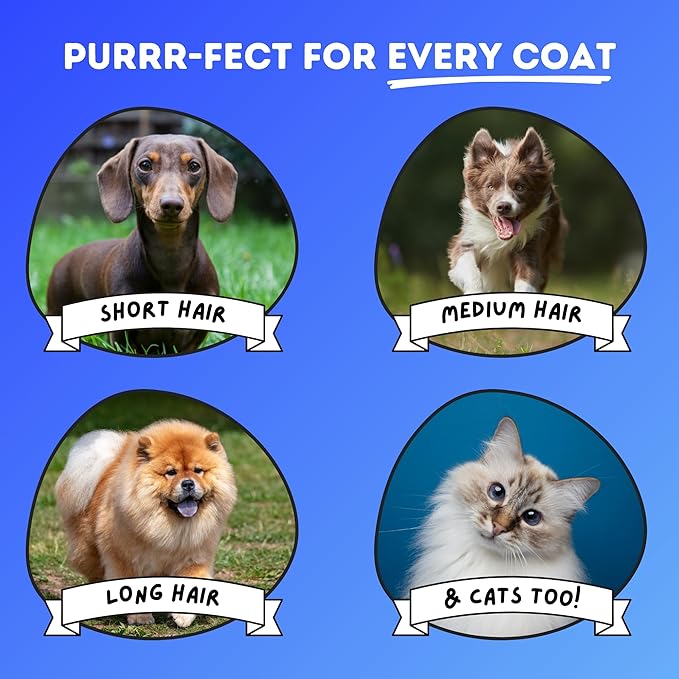 DakPets Deshedding Tool | Stainless Steel Grooming Brush for Shedding Fur Removal - Cats and Dogs