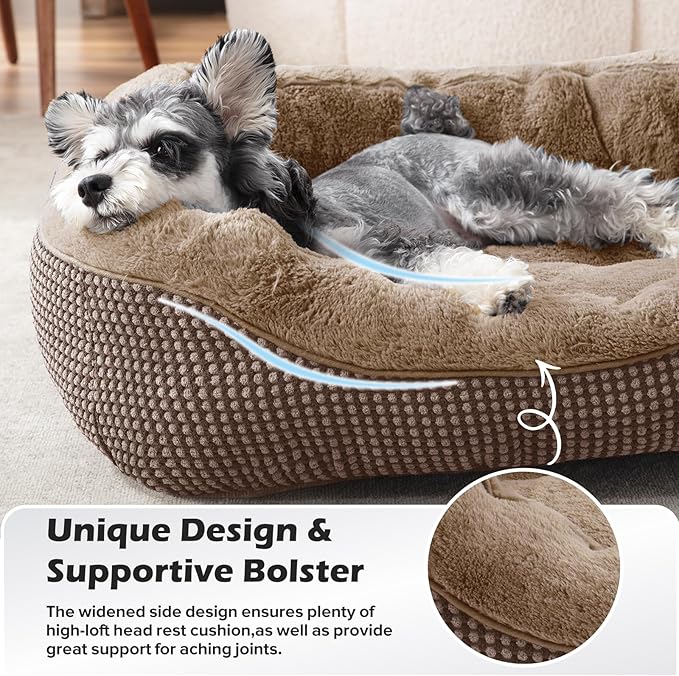 INVENHO Small Dog Bed Orthopedic Warming Soft Calming Sleeping Durable with Anti-Slip Bottom