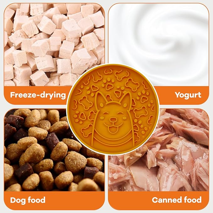 Dog Slow Feeder Bowl,Non-Slip Silicone Base Pet Food Mat, Healty Eating for Fast Eaters,Easy Clean Dishwasher Safe,for Small Medium Dogs Cats (Peach Pink)